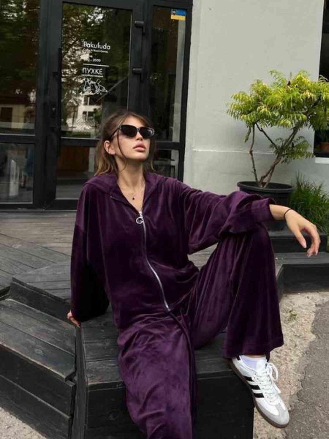 set trening catifea elegant bumbac larg oversize ramona badescu buticul evei