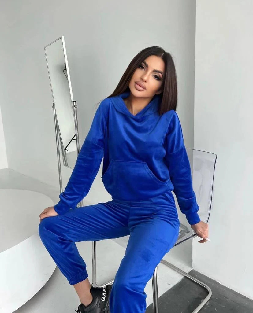 Trening din catifea Moa Royal Blue