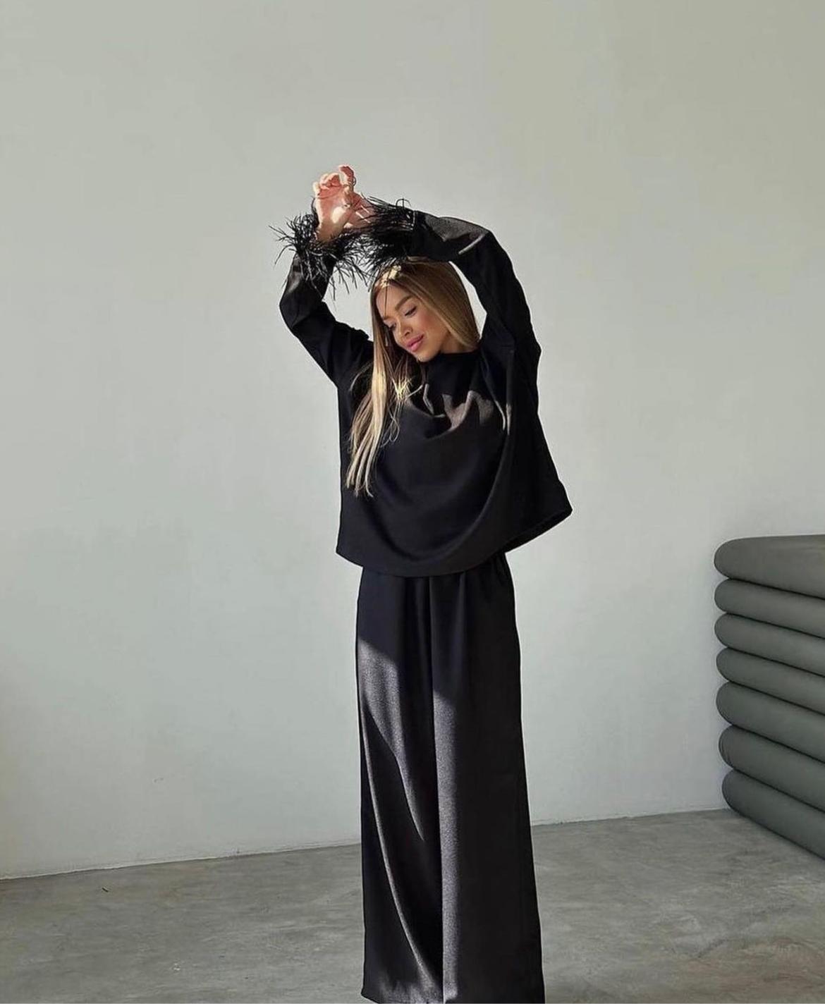 set trening bumbac cu pene fulgi elegant larg