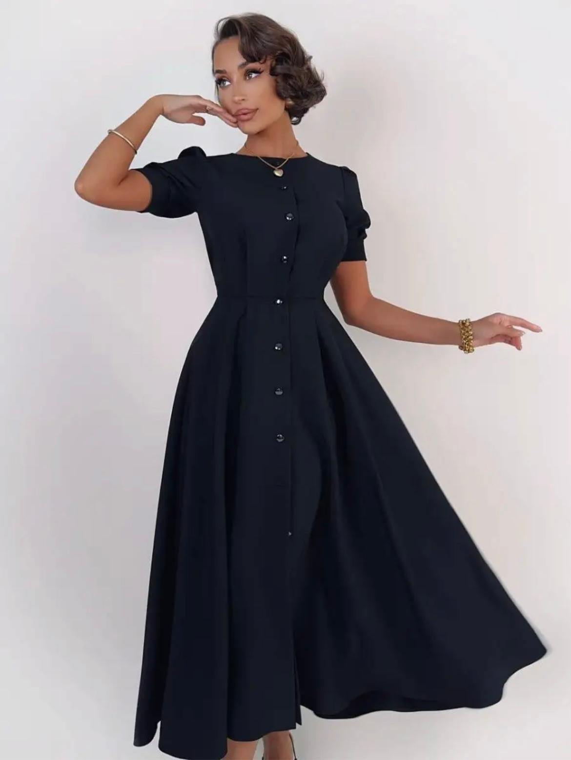 rochie hermosa lunga eleganta de ocazie athea.ro neagra