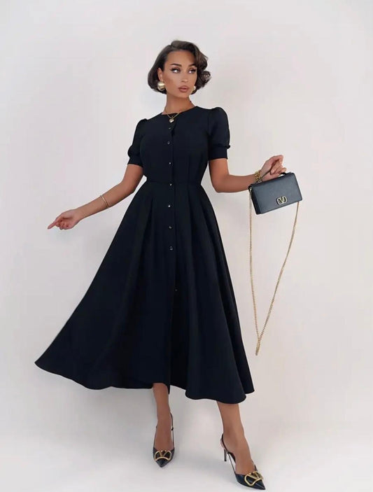 rochie hermosa athea.ro din stofa de vara cu maneca scurta eleganta de eveniment nunta botez cununie ieftina rosie neagra albastru bleu roz pink