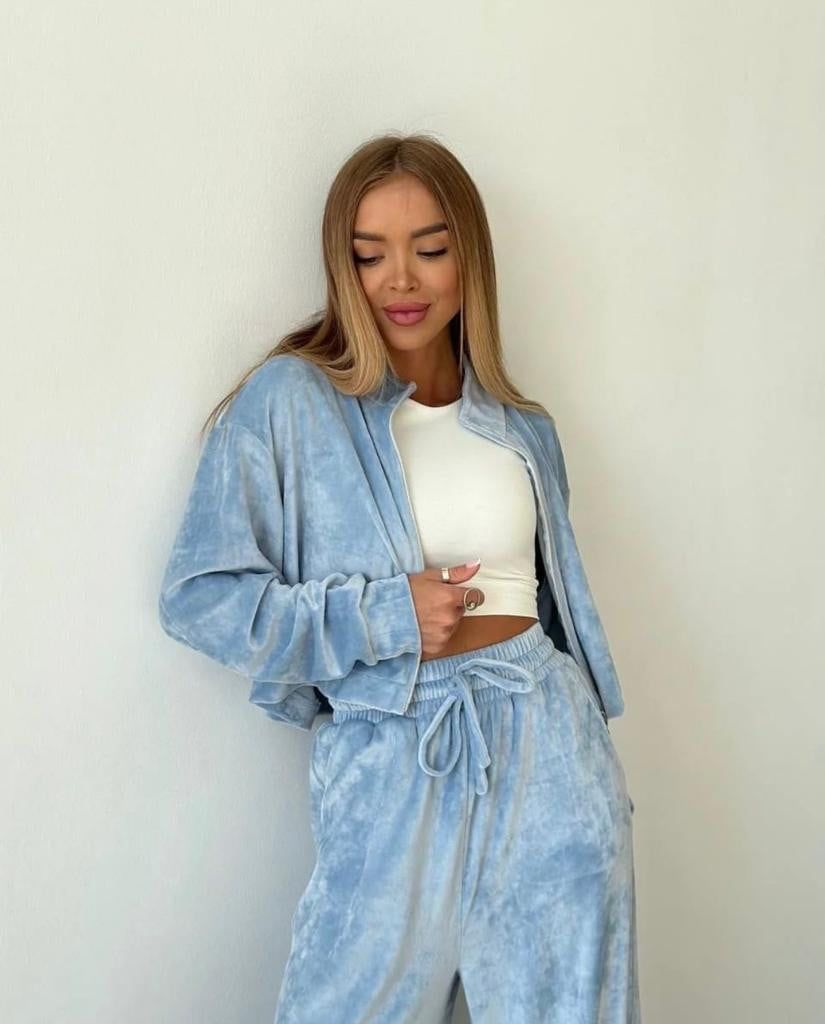 Trening catifea Neira Sky larg elegant cu fermoar set athea