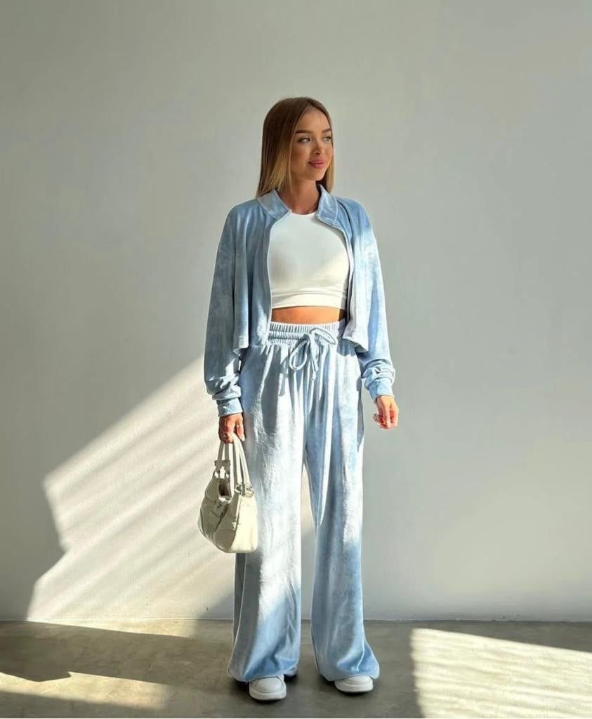 Trening catifea Neira Sky larg elegant cu fermoar set athea