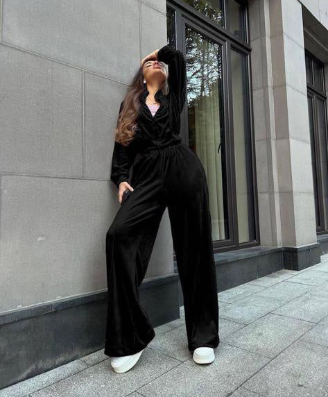 Trening catifea oversize Kim Black