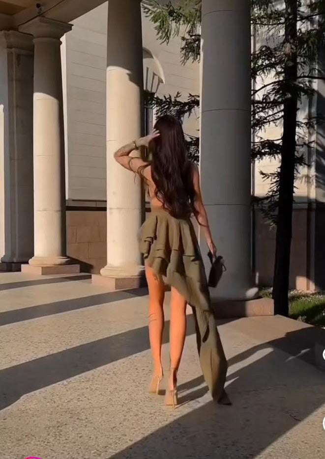 Rochie Tessa Kaky lunga in colt eleganta de ocazie nunta botez nasa