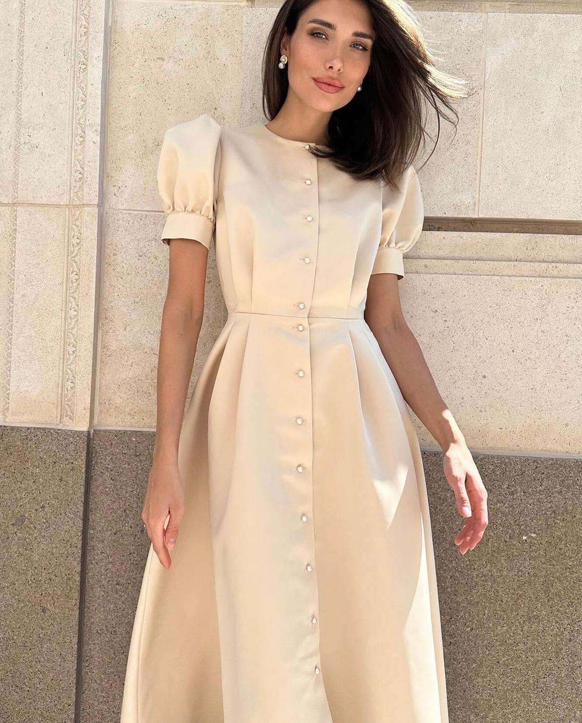 Rochie Hermosa  Lunga Beige