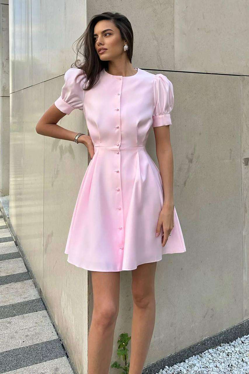 rochie hermosa athea.ro din stofa de vara cu maneca scurta eleganta de eveniment nunta botez cununie ieftina rosie neagra albastru bleu roz pink