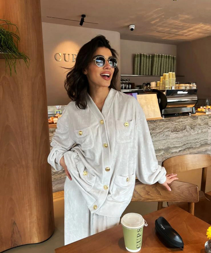 Trening catifea Celine White