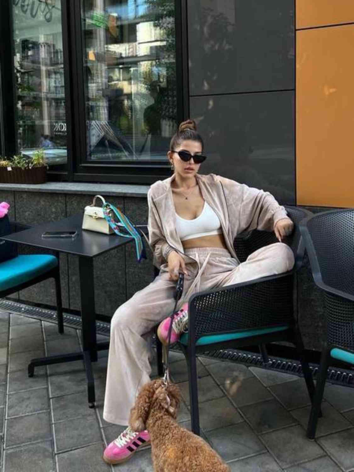 Trening catifea Kim Beige