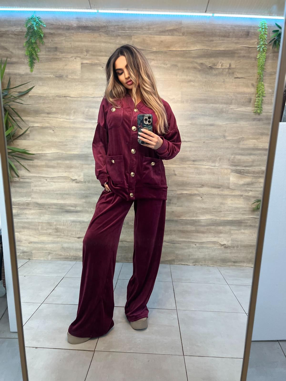Set catifea trening elegant usor lejer oversize ramona badescu buticul evei