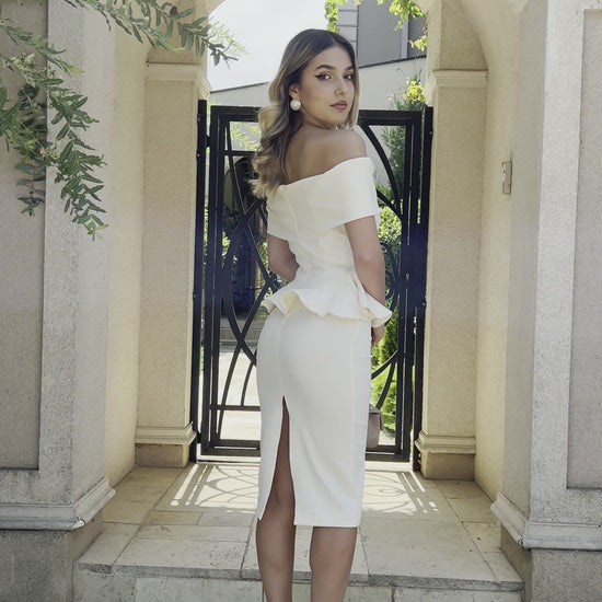 Rochie Serena Ivory ALBA IVOIR mulata lunga eleganta nunta cununie mireasa nasa eveniment ocazie
