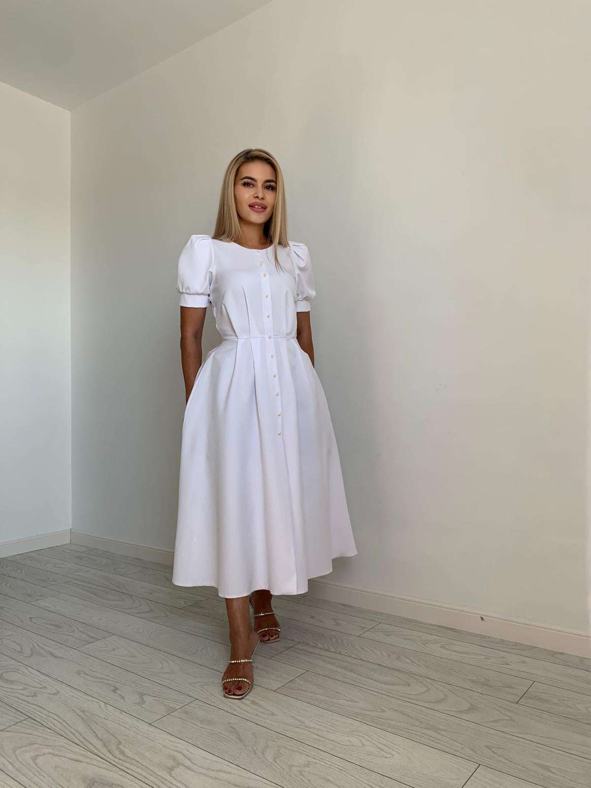 Rochie Hermosa Lunga White athea.ro alba de ocazie nunta eveniment