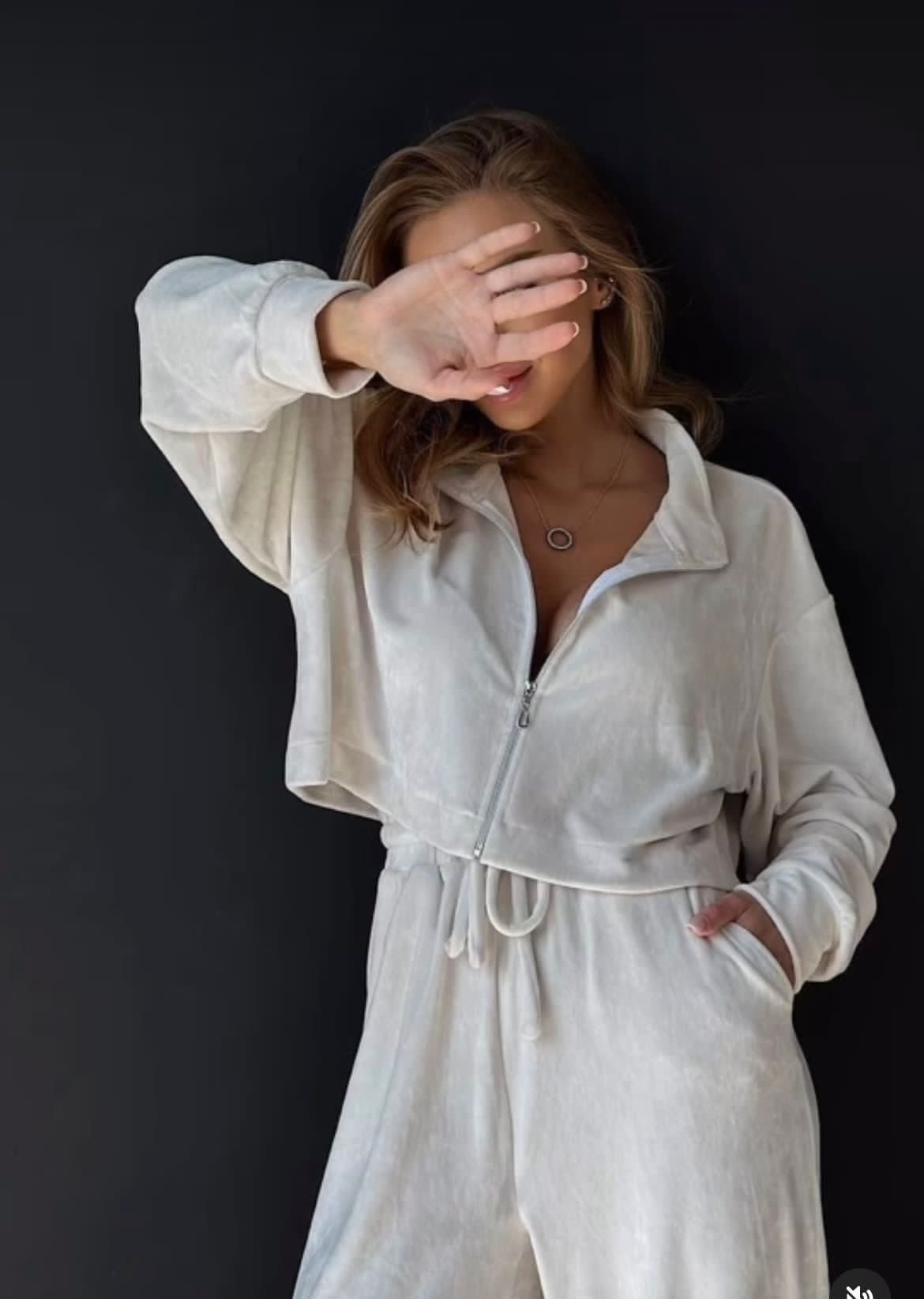 trening set catifea elegant larg oversize buticul evei ramona badescu athea ieftin Neira White